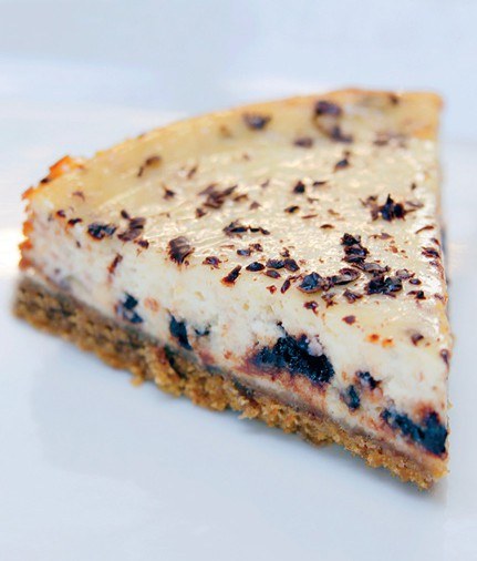 Banana cheesecake, finished with grated dark chocolate