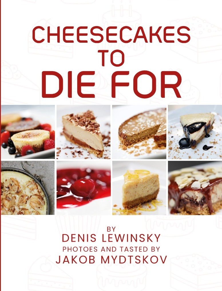 Cheesecakes to Die For, cookbook cover by Denis Lewinsky