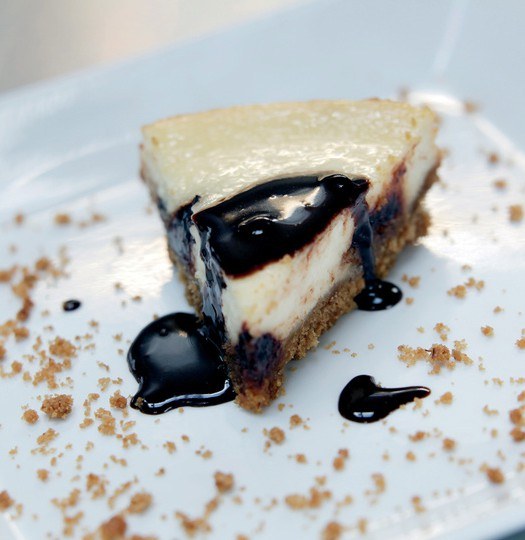 Chocolate cheesecake with marzipan
